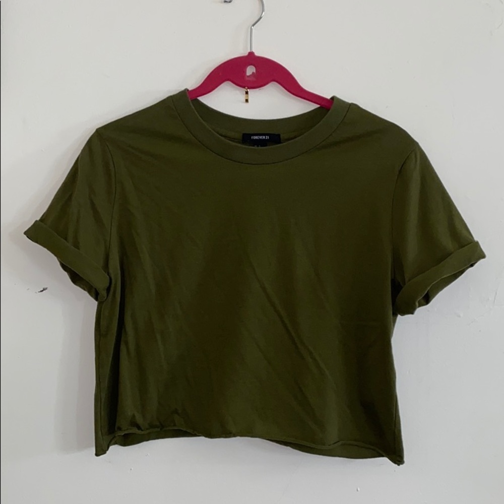Olive Green Crop Top